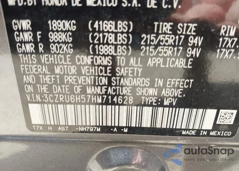 2017 Honda Hr-V Ex z USA, uszkodzony, nr VIN 3CZRU6H57HM714628